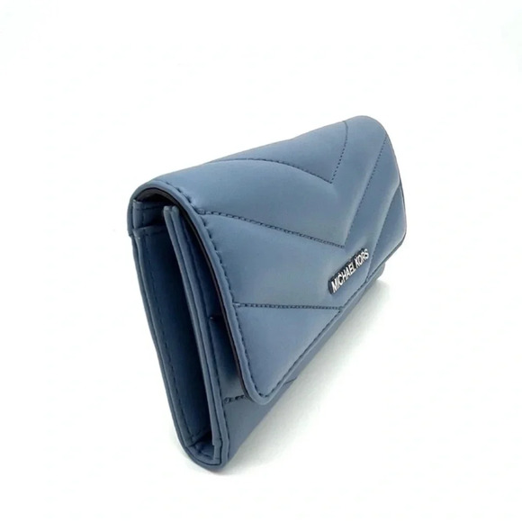 Michael Kors Large Trifold Wallet Blue Lagoon - Picture 4 of 9